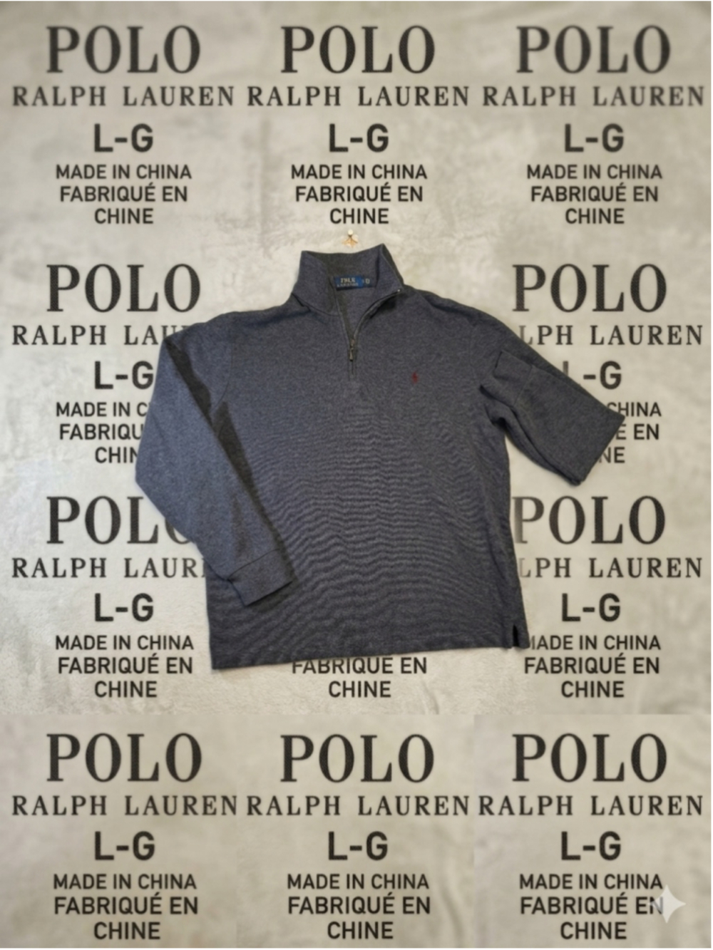 Polo Ralph Lauren Men's Large Gray 1/4 Zip Pullover Sweater